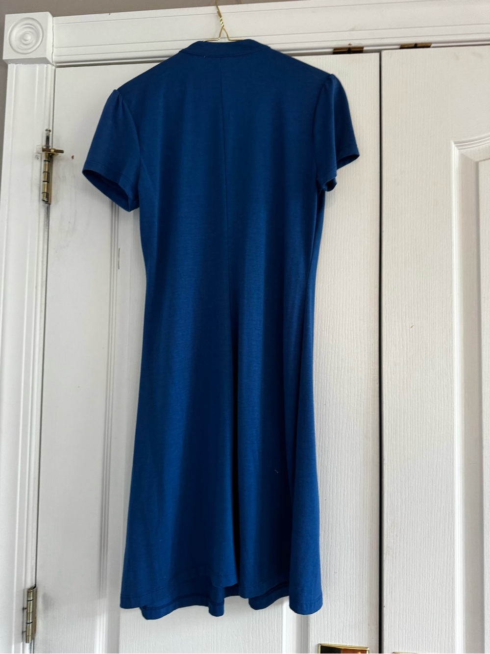 JM Collection Royal Blue Short-Sleeve A-Line Dress